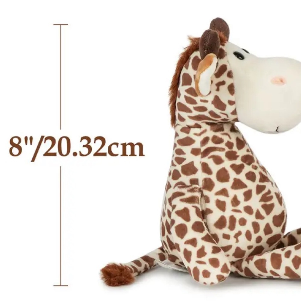 Sit Upright Giraffe Plush Toy in Brown and Cream with Bean Bag to sit upright 8” - Picture 12 of 12